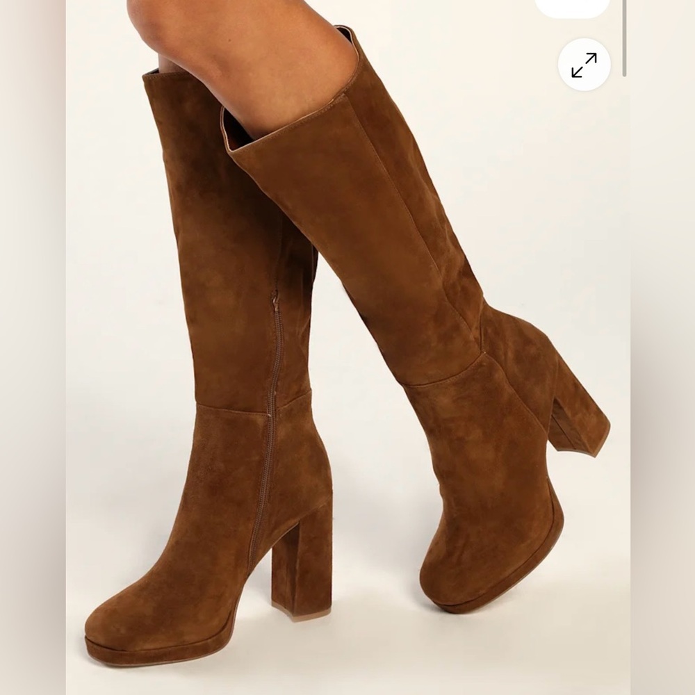 Steve Madden Marcello Chestnut Suede Platform Boots